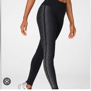 FABLETICS HIGH WAISTED SCULPTKNIT LEGGINGS - Reflective Black